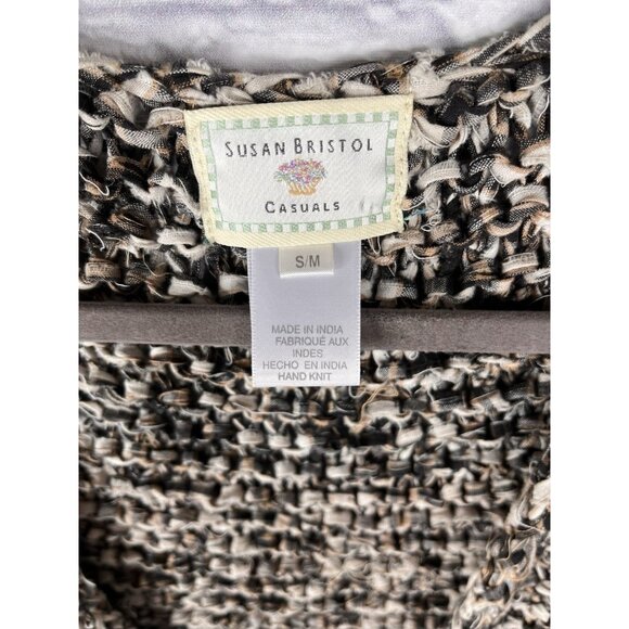 SUSAN BRISTOL Women's Black Summer Staples Mixed Weave Vest NWT S/M - Picture 3 of 6